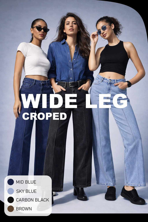 Wide - Leg Cropped Jeans