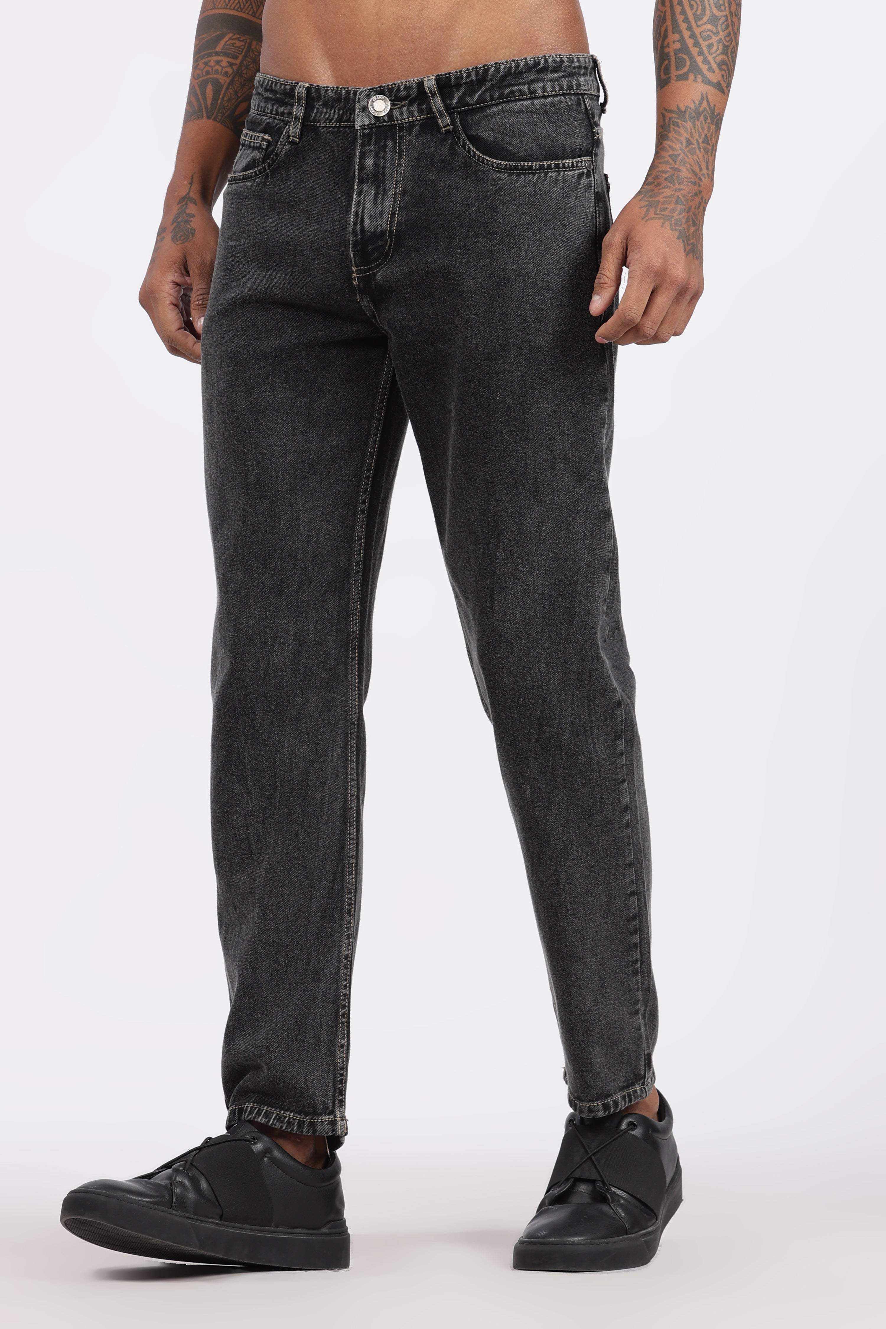 Mens Charcoal Black Mom fit denim jeans