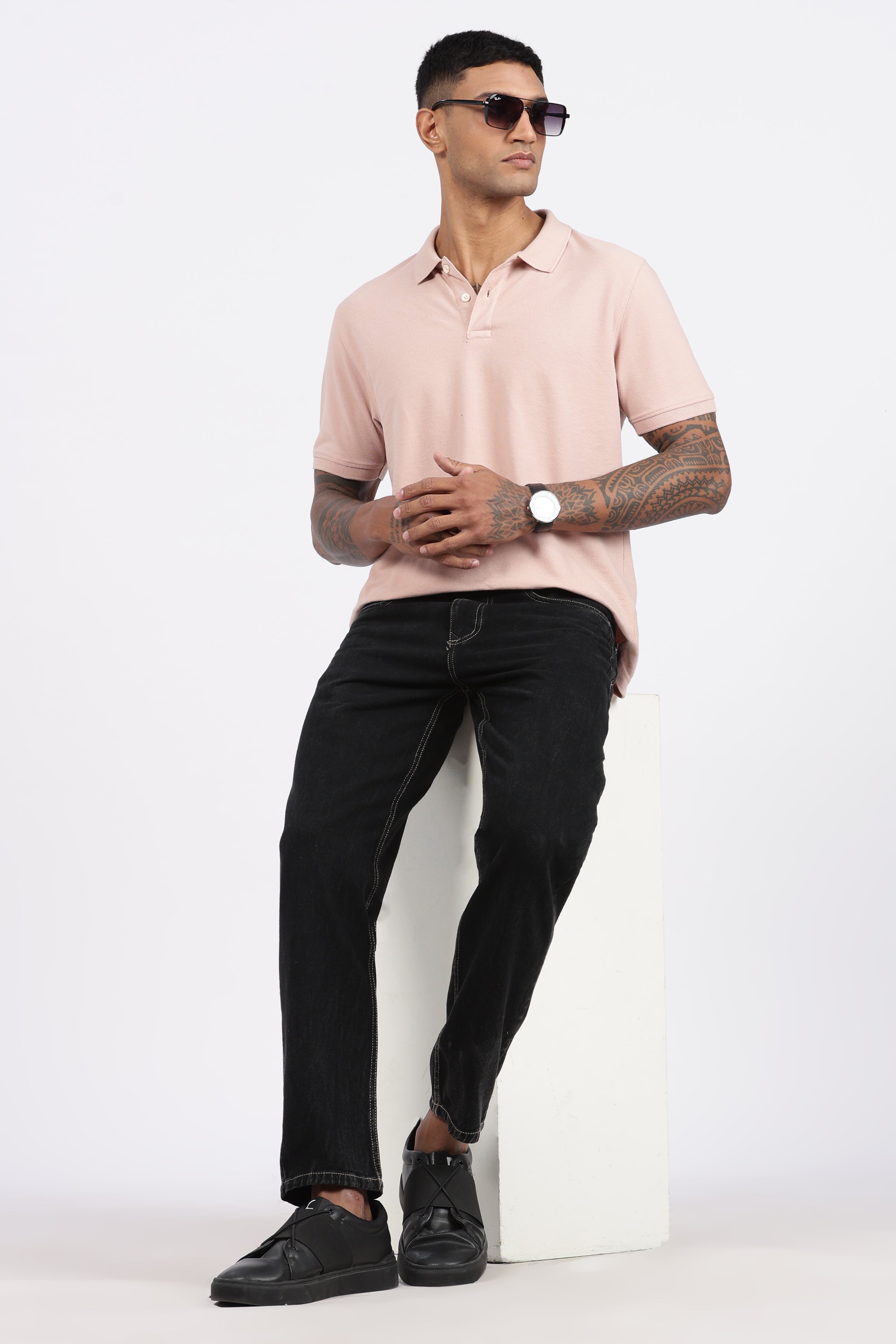 Mens Black Mom Fit Denim jeans