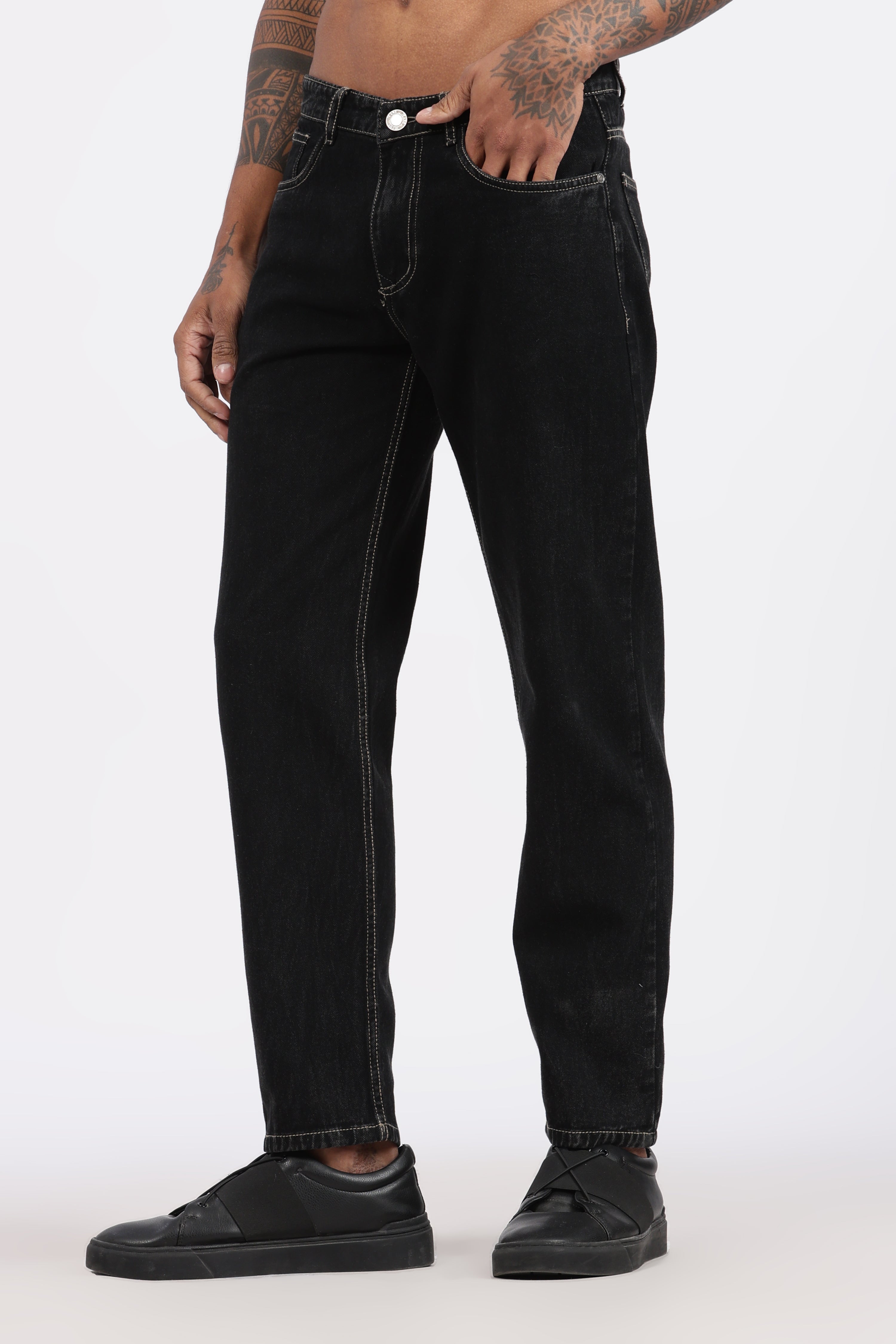 Mens Black Mom Fit Denim jeans