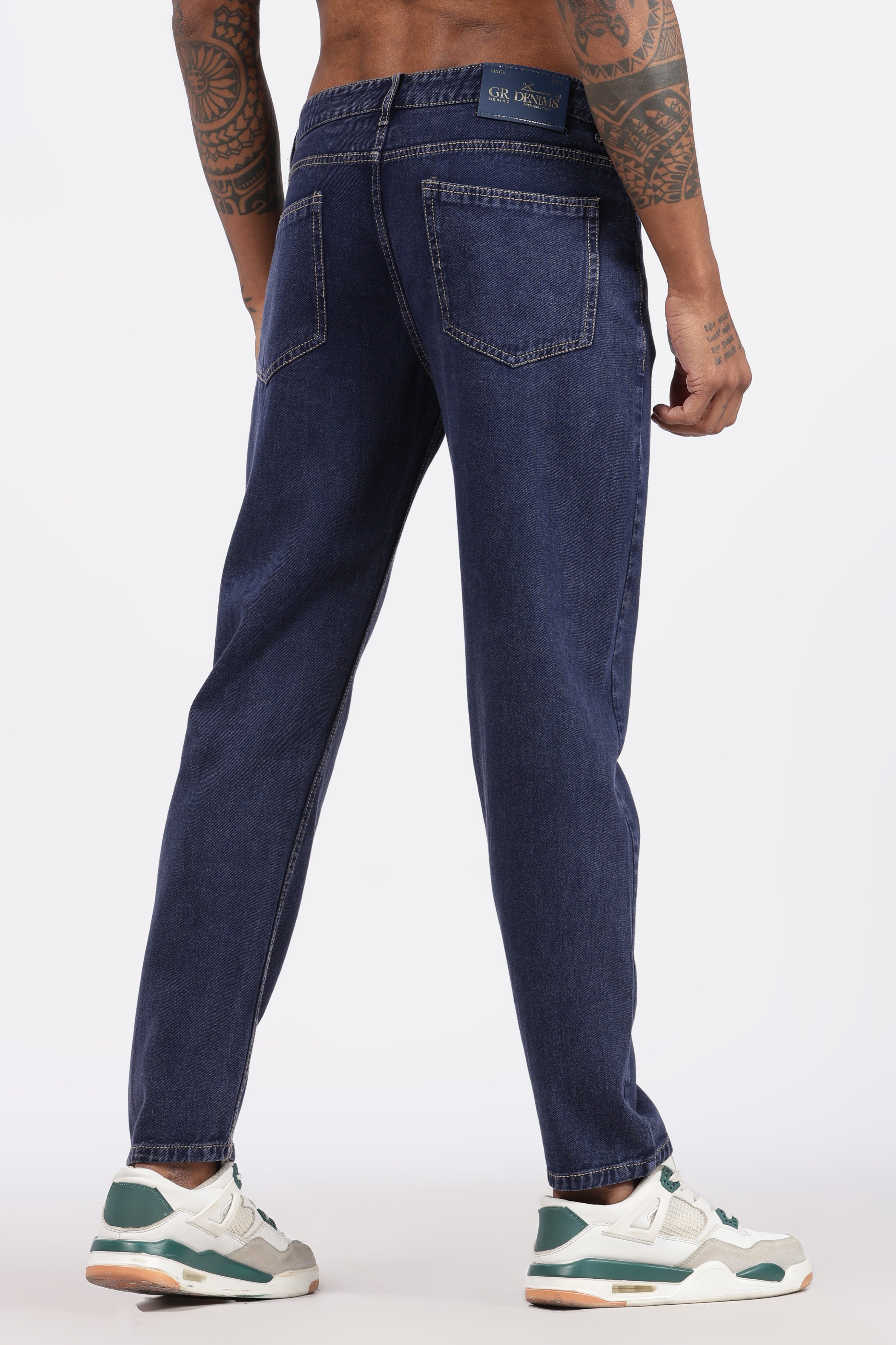 Mens Denim Blue Mom Fit Denim jeans