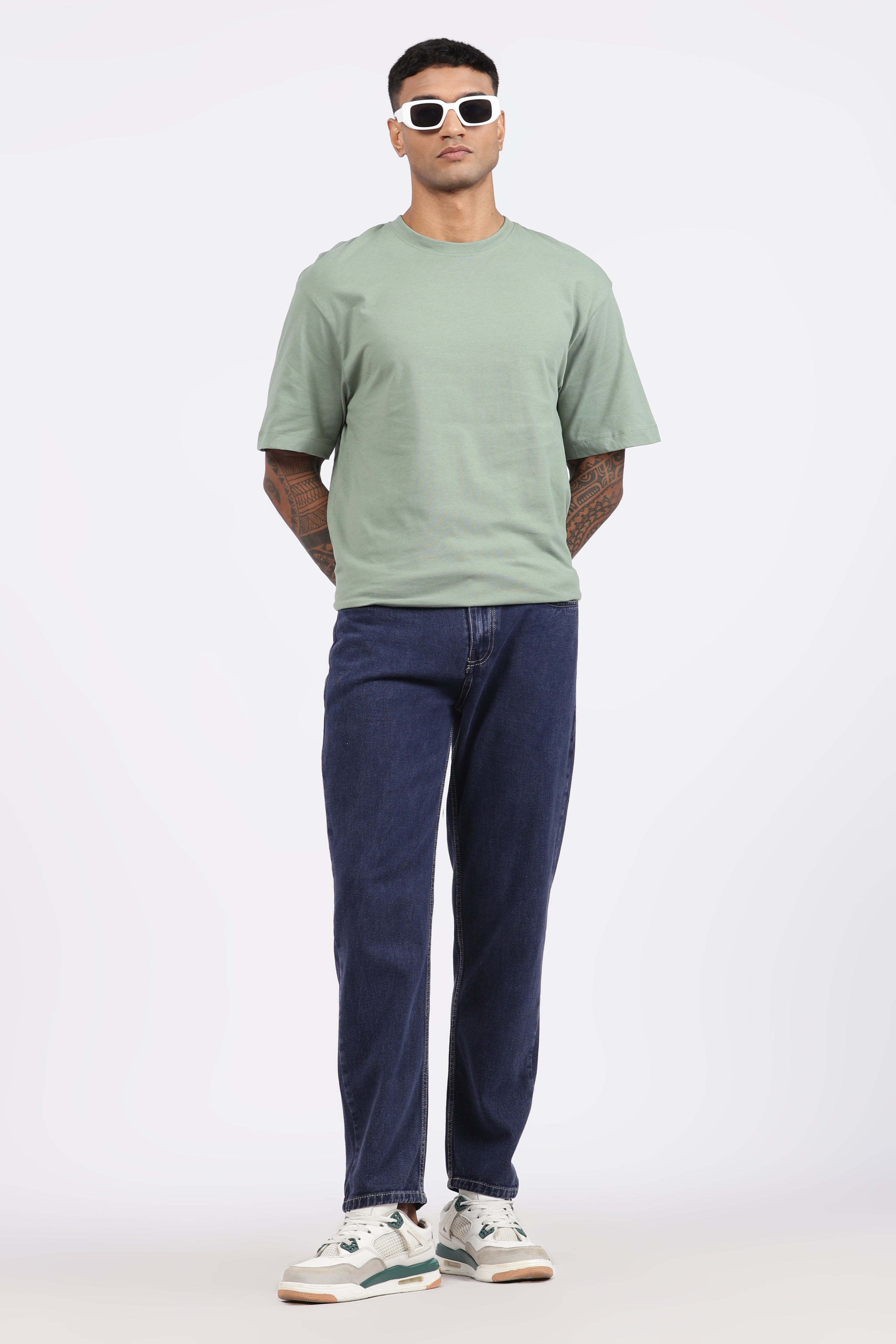 Mens Denim Blue Mom Fit Denim jeans