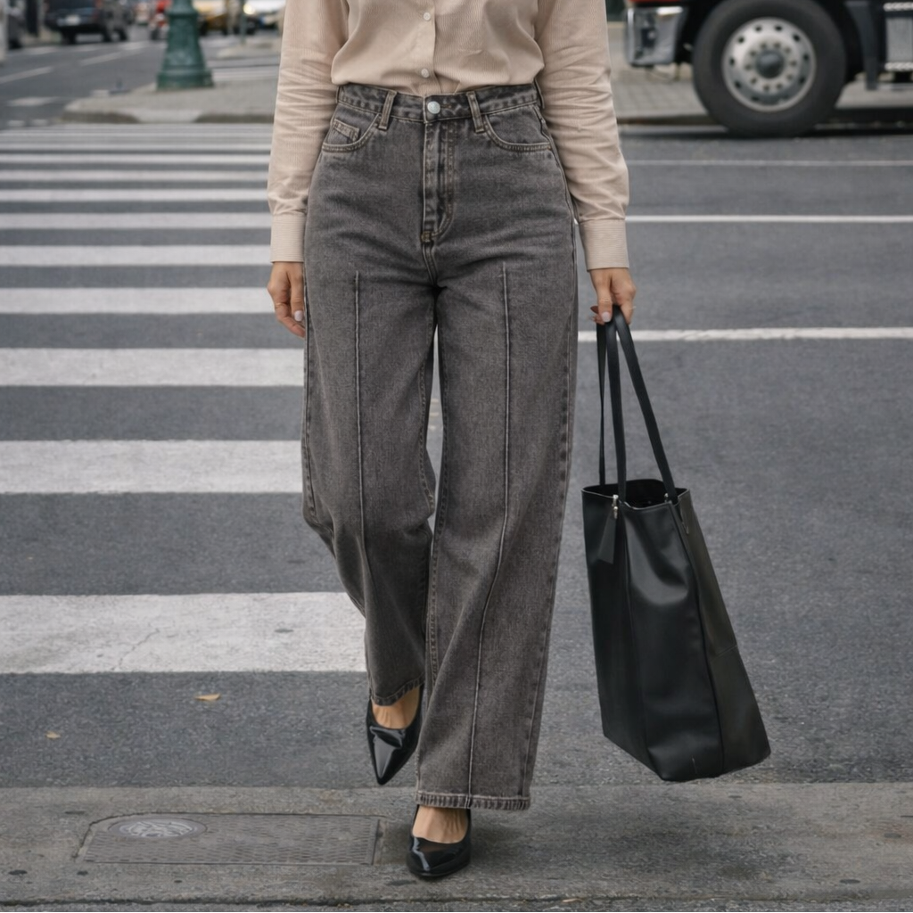 Wide - Leg Cropped   | Brown
